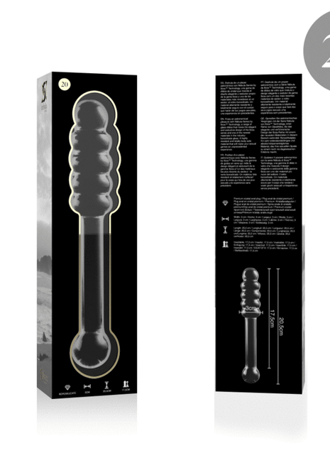 NEBULA SERIES BY IBIZA - MODELL 20 DILDO BOROSILIKATGLAS KLAR 20.5 CM -O- 3 CM - Glasdildo