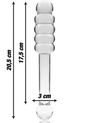 NEBULA SERIES BY IBIZA - MODELL 20 DILDO BOROSILIKATGLAS KLAR 20.5 CM -O- 3 CM - Glasdildo