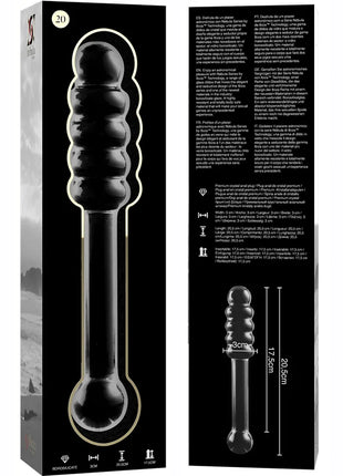 NEBULA SERIES BY IBIZA - MODELL 20 DILDO BOROSILIKATGLAS KLAR 20.5 CM -O- 3 CM - Glasdildo