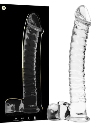 NEBULA SERIES BY IBIZA - MODELL 23 DILDO BOROSILIKATGLAS - 21.5 CM -O- 4 CM - Glas Analplug