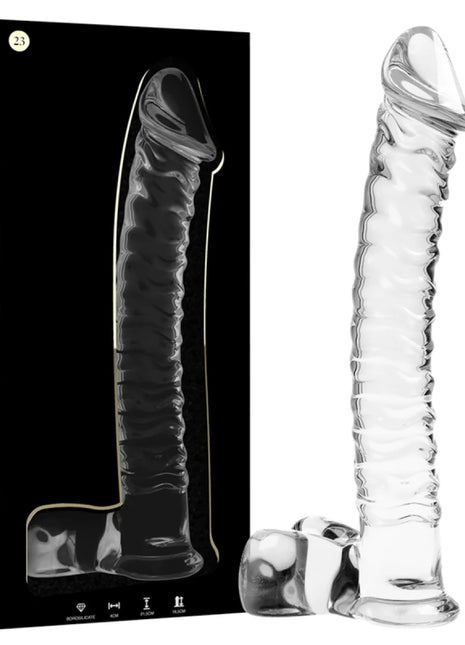 NEBULA SERIES BY IBIZA - MODELL 23 DILDO BOROSILIKATGLAS - 21.5 CM -O- 4 CM - Glas Analplug