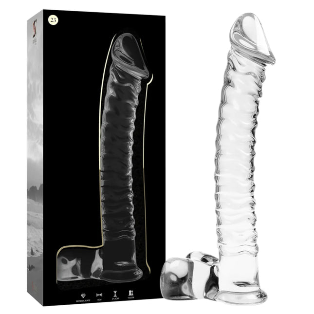 NEBULA SERIES BY IBIZA - MODELL 23 DILDO BOROSILIKATGLAS - 21.5 CM -O- 4 CM - Glas Analplug