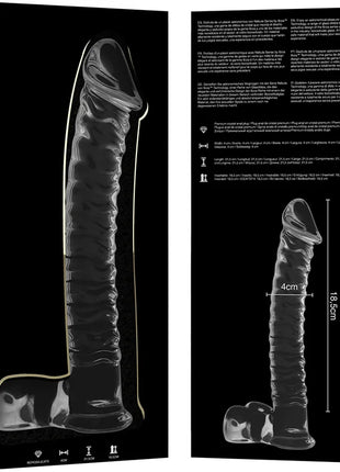NEBULA SERIES BY IBIZA - MODELL 23 DILDO BOROSILIKATGLAS - 21.5 CM -O- 4 CM - Glas Analplug
