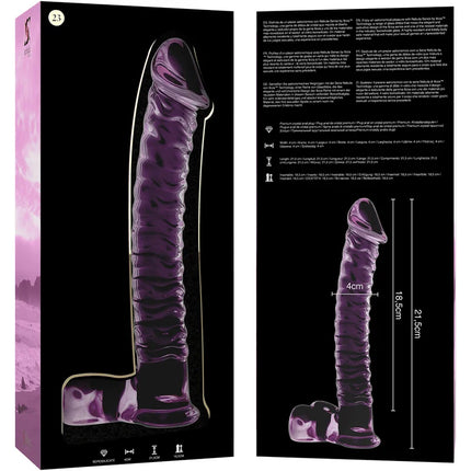 NEBULA SERIES BY IBIZA - MODELL 23 DILDO BOROSILIKATGLAS - 21.5 CM -O- 4 CM - Glas Analplug