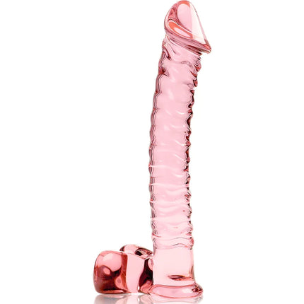 NEBULA SERIES BY IBIZA - MODELL 23 DILDO BOROSILIKATGLAS - 21.5 CM -O- 4 CM - ROSA - Glas Analplug