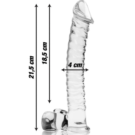 NEBULA SERIES BY IBIZA - MODELL 23 DILDO BOROSILIKATGLAS - 21.5 CM -O- 4 CM - Glas Analplug