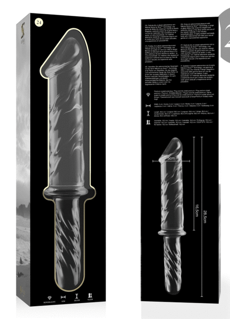 NEBULA SERIES BY IBIZA - MODELL 24 DILDO BOROSILIKATGLAS KLAR 28.5 CM -O- 5 CM - Glas Analplug