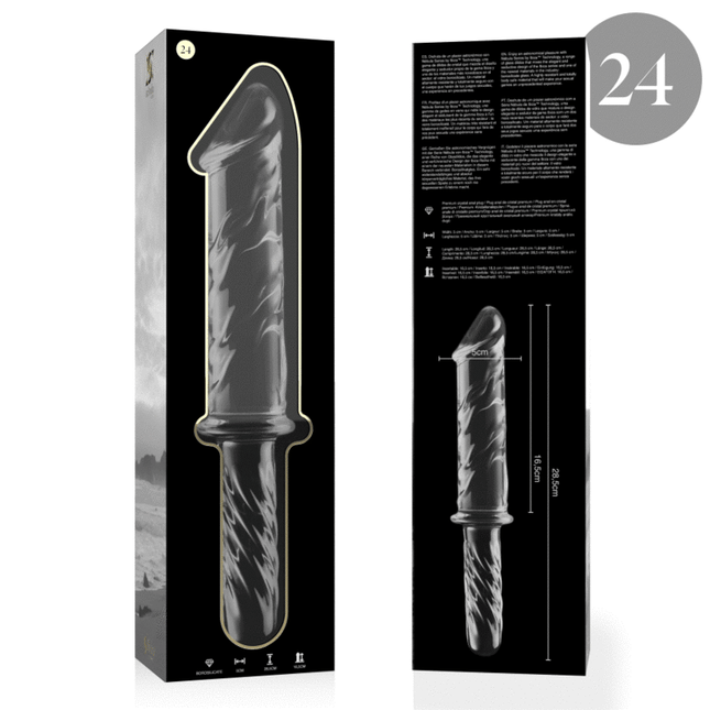 NEBULA SERIES BY IBIZA - MODELL 24 DILDO BOROSILIKATGLAS KLAR 28.5 CM -O- 5 CM - Glas Analplug