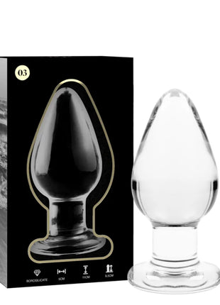 NEBULA SERIES BY IBIZA - MODELL 3 ANALPLUG BOROSILIKATGLAS TRANSPARENT 11 CM -O- 5 CM - Analplug