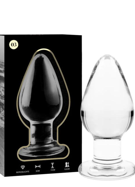 NEBULA SERIES BY IBIZA - MODELL 3 ANALPLUG BOROSILIKATGLAS TRANSPARENT 11 CM -O- 5 CM - Analplug