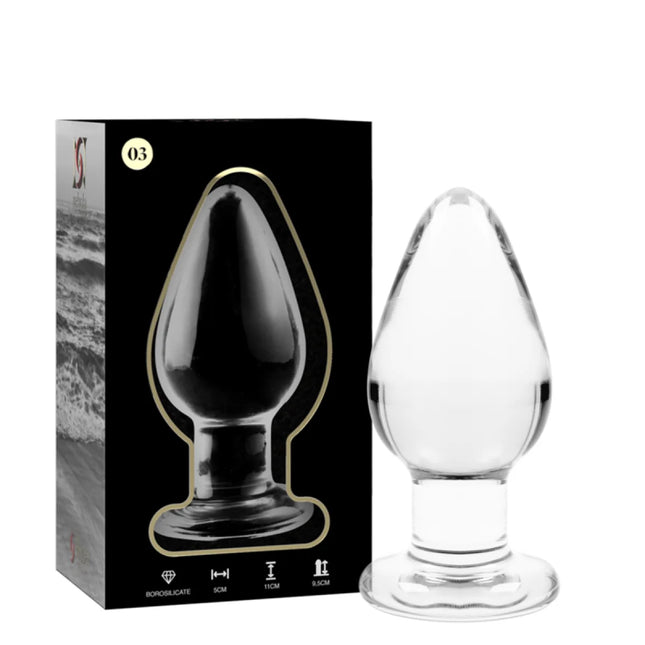 NEBULA SERIES BY IBIZA - MODELL 3 ANALPLUG BOROSILIKATGLAS TRANSPARENT 11 CM -O- 5 CM - Analplug