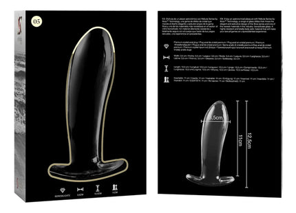 NEBULA SERIES BY IBIZA - MODELL 5 ANALPLUG BOROSILIKATGLAS KLAR 12.5 CM -O- 3.5 CM - Analplug
