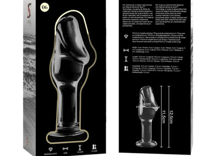 NEBULA SERIES BY IBIZA - MODELL 6 ANALPLUG BOROSILIKATGLAS KLAR 12.5 CM -O- 4 CM - Analplug
