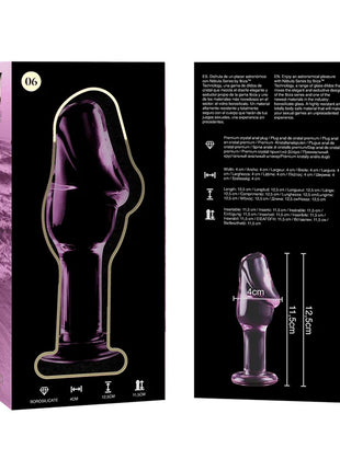 NEBULA SERIES BY IBIZA - MODELL 6 ANALPLUG BOROSILIKATGLAS KLAR 12.5 CM -O- 4 CM - Analplug