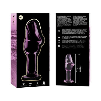 NEBULA SERIES BY IBIZA - MODELL 6 ANALPLUG BOROSILIKATGLAS KLAR 12.5 CM -O- 4 CM - Analplug