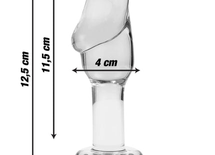 NEBULA SERIES BY IBIZA - MODELL 6 ANALPLUG BOROSILIKATGLAS KLAR 12.5 CM -O- 4 CM - Analplug