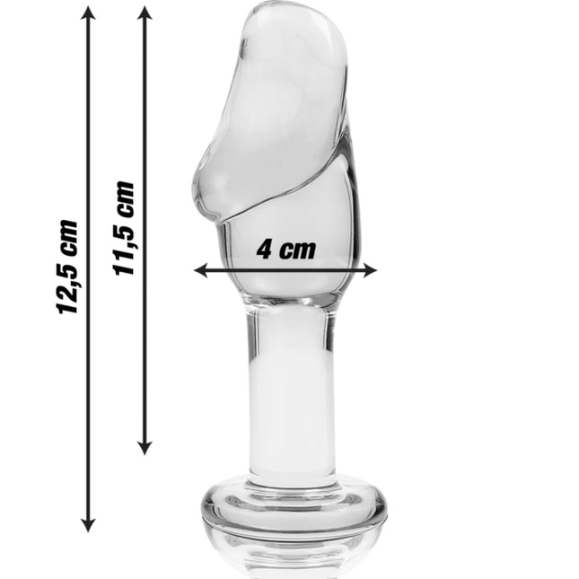 NEBULA SERIES BY IBIZA - MODELL 6 ANALPLUG BOROSILIKATGLAS KLAR 12.5 CM -O- 4 CM - Analplug