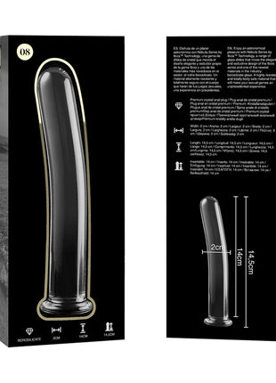 NEBULA SERIES BY IBIZA - MODELL 8 DILDO BOROSILIKATGLAS KLAR 14.5 CM -O- 2 CM - Glasdildo