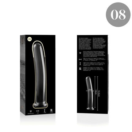 NEBULA SERIES BY IBIZA - MODELL 8 DILDO BOROSILIKATGLAS KLAR 14.5 CM -O- 2 CM - Glasdildo