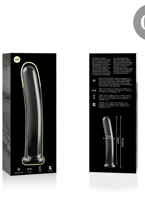 NEBULA SERIES BY IBIZA - MODELL 8 DILDO BOROSILIKATGLAS KLAR 14.5 CM -O- 2 CM - Glasdildo