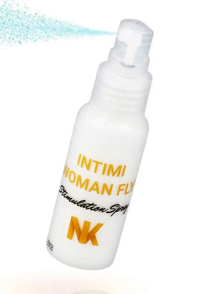 Weiße plastik-sprühflasche nina kikí intimi womanfly weiblicher orgasmenverstärker mit blauem nebel
