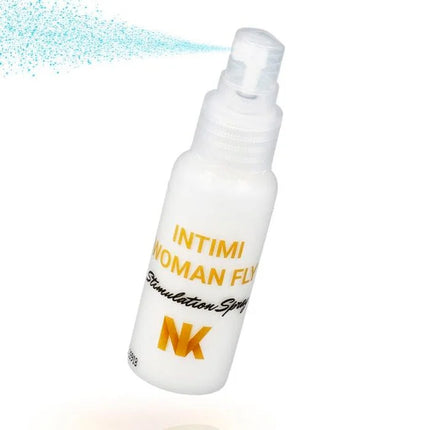 Weiße plastik-sprühflasche nina kikí intimi womanfly weiblicher orgasmenverstärker mit blauem nebel
