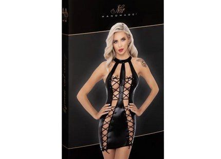 F291 Powerwetlook Kleid - 3XL-6