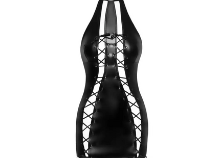 F291 Powerwetlook Kleid - 3XL-0