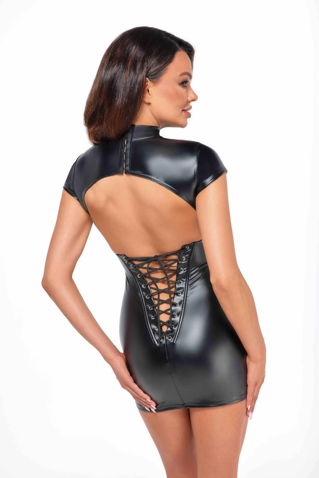 F309 Wetlook Minikleid von Noir Handmade - Minikleid