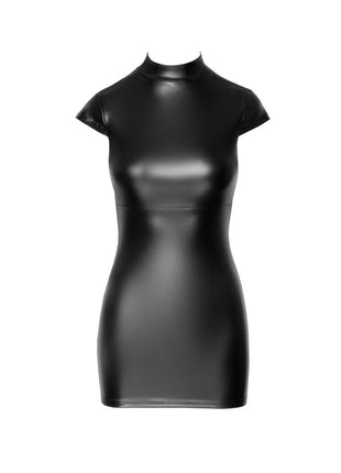 F309 Wetlook Minikleid von Noir Handmade - S / schwarz - Minikleid