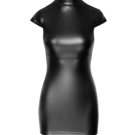 F309 Wetlook Minikleid von Noir Handmade - S / schwarz - Minikleid