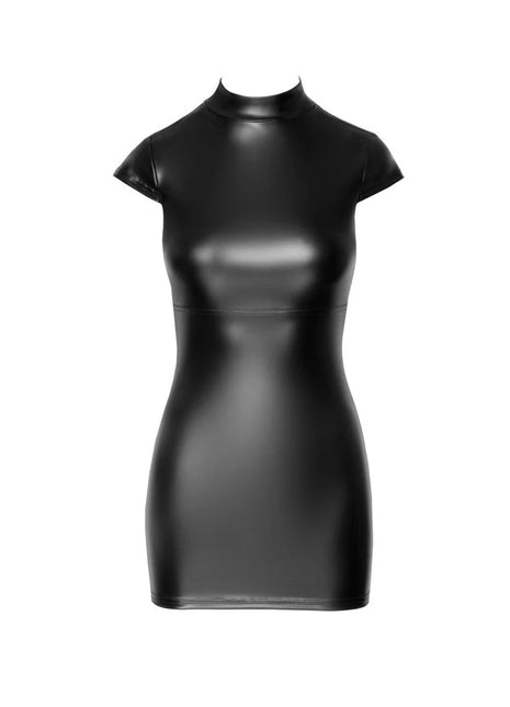 F309 Wetlook Minikleid von Noir Handmade - S / schwarz - Minikleid