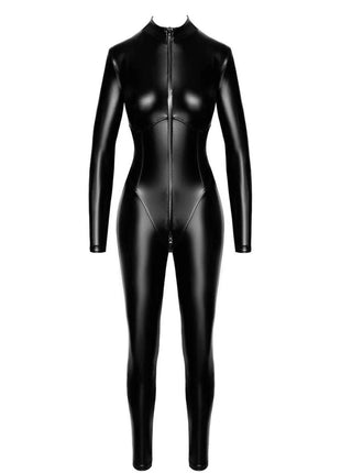 F331 Wetlook Overall von Noir Handmade - S / schwarz - Overall