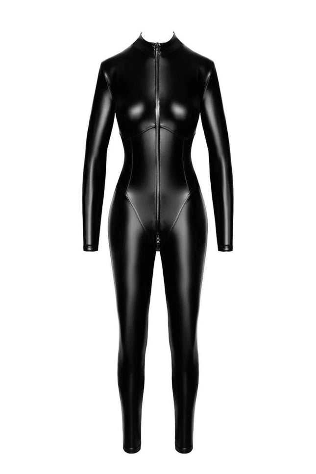 F331 Wetlook Overall von Noir Handmade - S / schwarz - Overall