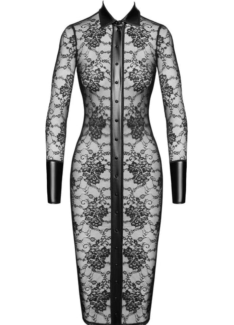 F376 halblanges Kleid Noirelle aus Spitze von Noir Handmade - XS / schwarz - halblanges Kleid