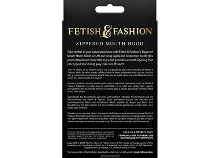 NS NOVELTIES - FETISH & FASHION GESCHLOSSENE MUNDHAUBE MIT REISSVERSCHLUSS NYLON SCHWARZ