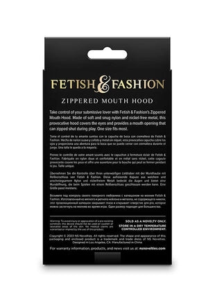 NS NOVELTIES - FETISH & FASHION GESCHLOSSENE MUNDHAUBE MIT REISSVERSCHLUSS NYLON SCHWARZ
