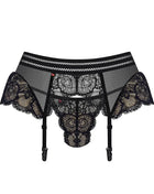 853-GAR-1 Strumpfhaltergürtel + T-String schwarz von Obsessive - S/M / schwarz - Strumpfhaltergürtel