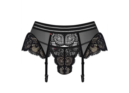853-GAR-1 Strumpfhaltergürtel + T-String schwarz von Obsessive - S/M / schwarz - Strumpfhaltergürtel