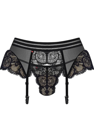 853-GAR-1 Strumpfhaltergürtel + T-String schwarz von Obsessive - S/M / schwarz - Strumpfhaltergürtel