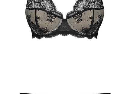 OBSESSIVE – 853-SET-1 Dessous-Set BH & String mit Unterfütterung - S/M / Black - Sexy Dessous-Set
