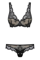 OBSESSIVE – 853-SET-1 Dessous-Set BH & String mit Unterfütterung - S/M / Black - Sexy Dessous-Set