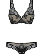 OBSESSIVE – 853-SET-1 Dessous-Set BH & String mit Unterfütterung - S/M / Black - Sexy Dessous-Set