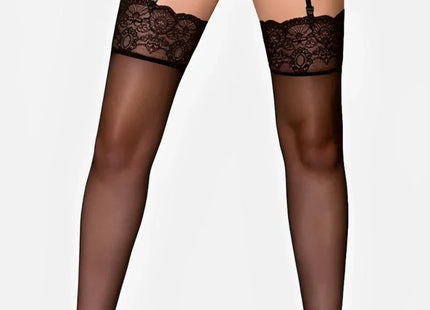 OBSESSIVE – 853-STO-1 Strapsstrümpfe aus Netzstoff & Spitze - Strapsstrümpfe