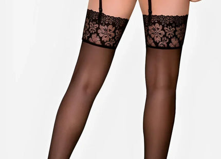 OBSESSIVE – 856-STO-1 Strapsstrümpfe aus Netzstoff & Spitze - Strapsstrümpfe