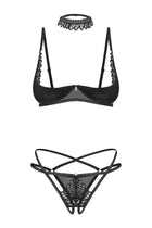 3-teilges ouvert Set Donarella schwarz von Obsessive - XS/S / Black - 3tlg. Set