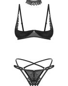 3-teilges ouvert Set Donarella schwarz von Obsessive - XS/S / Black - 3tlg. Set