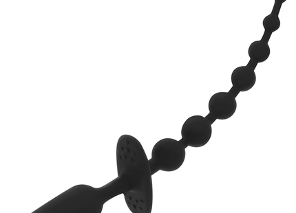 Ohmama schwarz silikon anal-stecker mit tapered spitze und perlenkette 30 cm lang