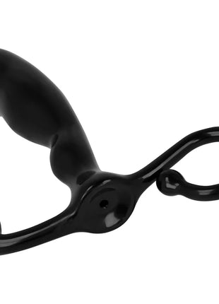 Schwarzer silikon analplug ohmama mit ring 11,5 cm ergonomisch geformt und mit schlaufe am griff