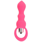 Ohmama analstimulator mit vibration 9 cm rosa silikon mit ring und metallkomponenten
